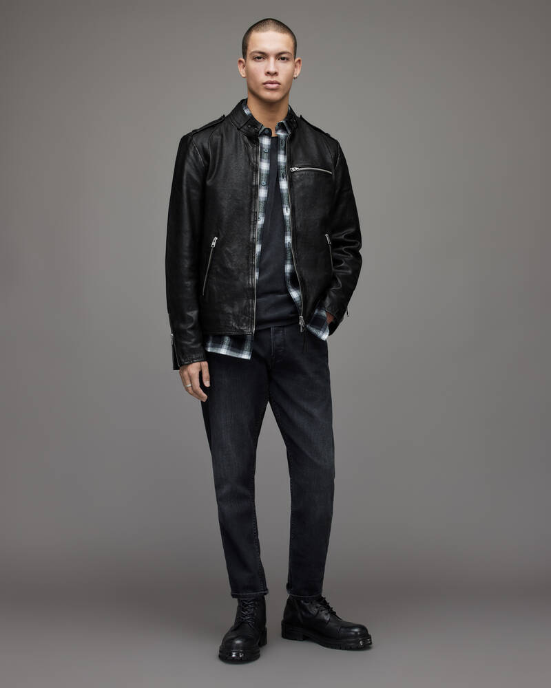 Allsaints Tagg Leather Jacket Black | CA.ML020X-5