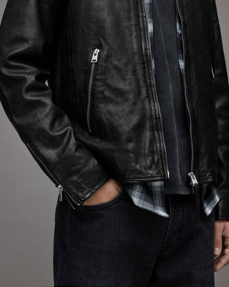 Allsaints Tagg Leather Jacket Black | CA.ML020X-5